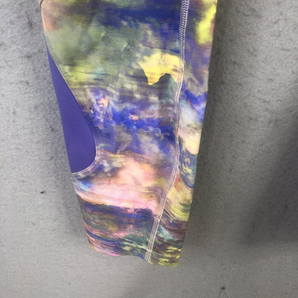 Lululemon Leggings Womens 6 Multicolor Tie Dye Cropped Zip Pockets Athleisure - Picture 4 of 16